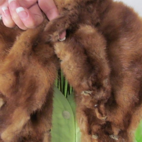 Fur shawl Roaring 20s Fashion 3 Mink Stole Cape